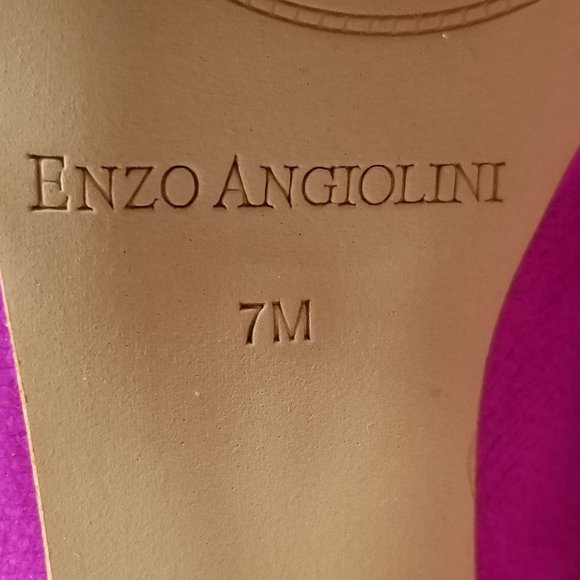 Enzo Angiolini 'Gelabelle' Peep Toe Pump, Purple Leather, Womens Size 7 M - Picture 10 of 10